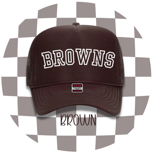 Personalized High-Profile Foam Front Trucker Cap - Brown