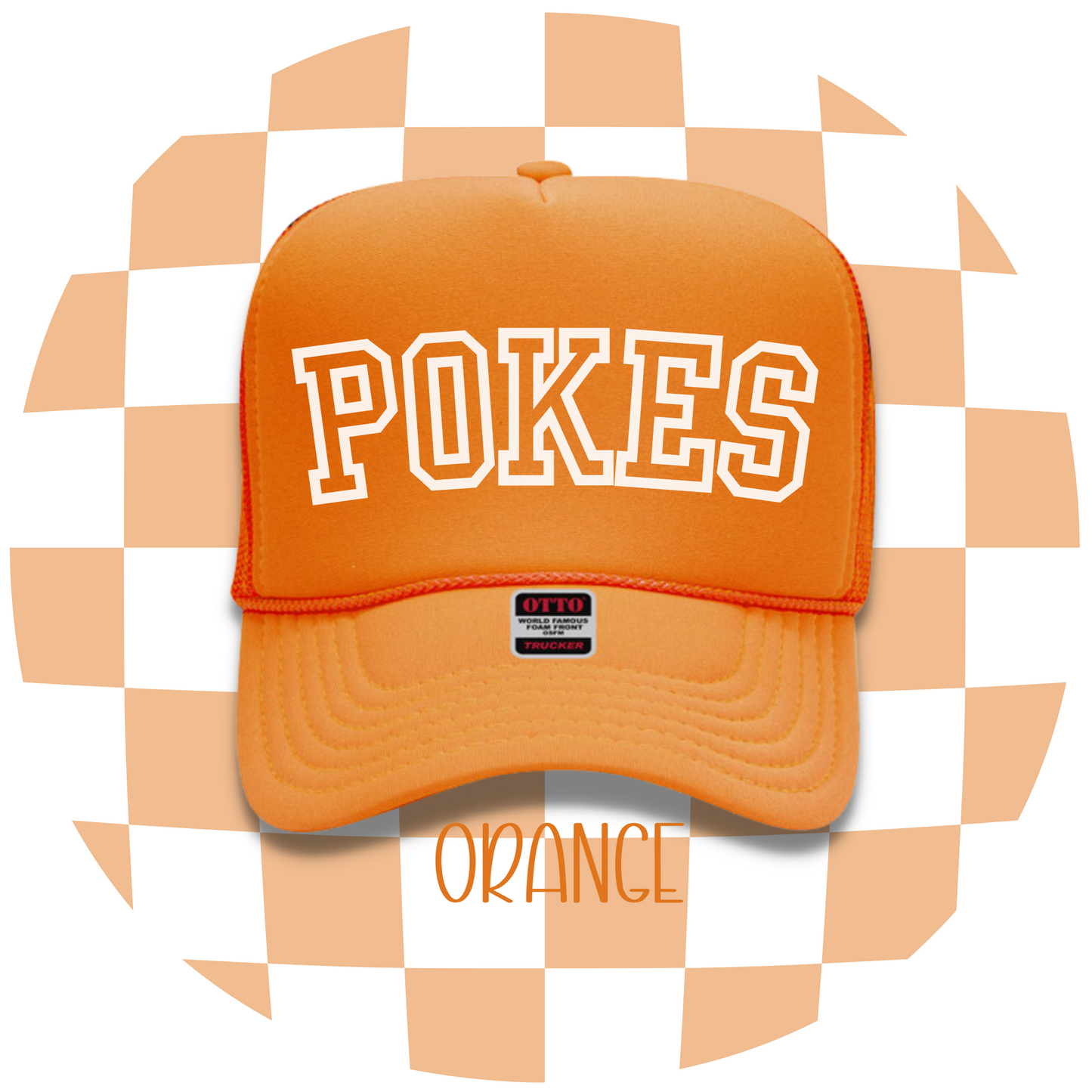 Personalized High-Profile Foam Front Trucker Cap - Orange