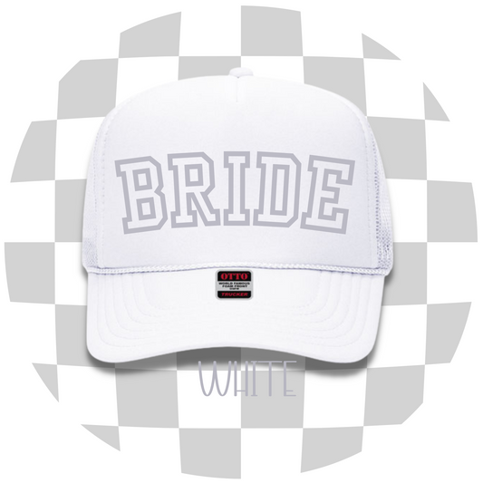 Personalized High-Profile Foam Front Trucker Cap - White