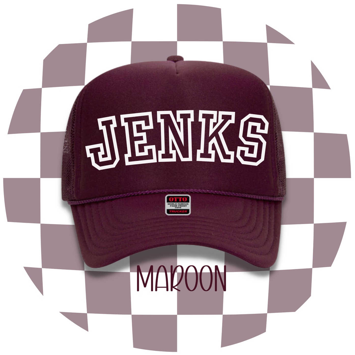 Personalized High-Profile Foam Front Trucker Cap - Maroon