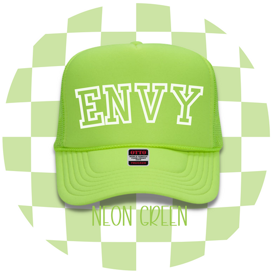 Personalized High-Profile Foam Front Trucker Cap - Neon Green