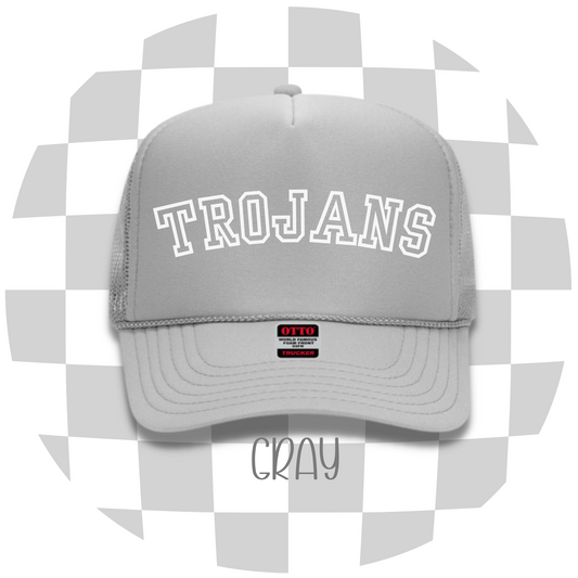 Personalized High-Profile Foam Front Trucker Cap - Light Gray