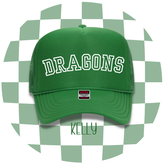 Personalized High-Profile Foam Front Trucker Cap - Kelly Green