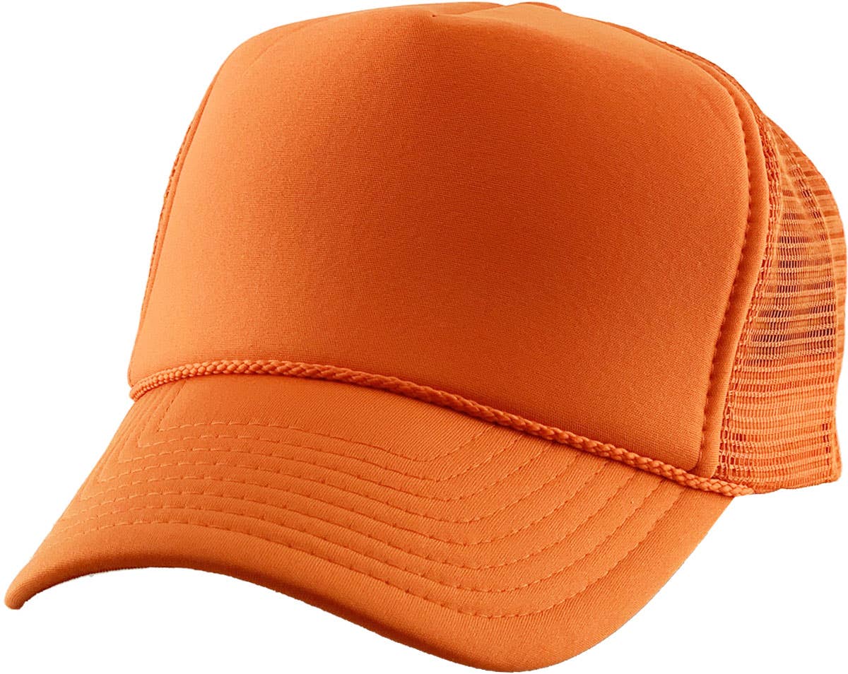 Personalized High-Profile Foam Front Trucker Cap - Orange